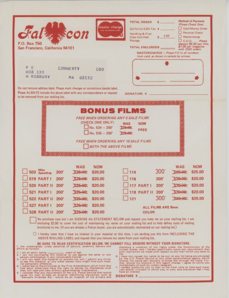 Falcon / Mail-order form